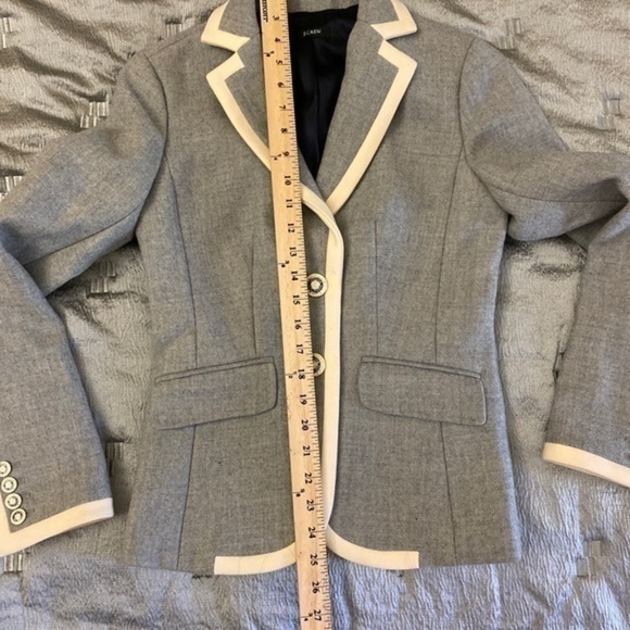 J. Crew Lexington power suit blazer wool grey double breast - Picture 4 of 9